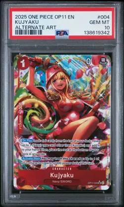 2025 ONE PIECE OP11-A FIST OF DIVINE SPEED ALTERNATE ART #004 KUJYAKU PSA 10 - Image 1
