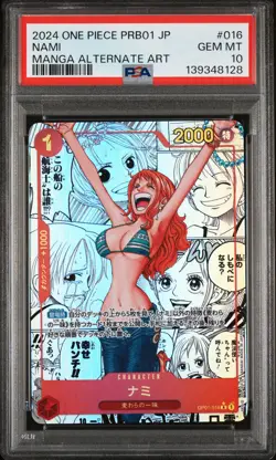 2024 ONE PIECE JAPANESE PRB01-PREMIUM BOOSTER MANGA ALT ART #016 NAMI PSA 10 - Image 1