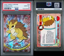 PSA 10 Sandslash Topps Tekno Pokemon Chrome #28 TV Animation Edition Card LP - Image 3