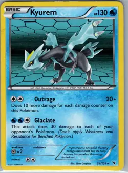 Kyurem 34/101 Holo Noble Victories - Pokemon Card - LP - Image 1