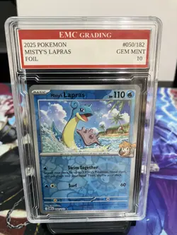 MISTY'S LAPRAS FOIL 050/182 Pokemon 2025 Card GRADED 10 TCG CCG - Image 1