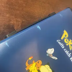 VTG 1999 Pokemon TCG 3 Ring Zipper Card Binder Blue Gotta Catch Em All USED - Image 5