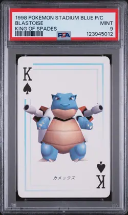 1998 POKEMON STADIUM BLUE VERSION PLAYING CARDS KING OF SPADES BLASTOISE PSA 9 - Image 1