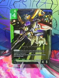 Gundam Card Game Wing Gundam ST02-001 LR Rare Card Near Mint Condition - Image 1