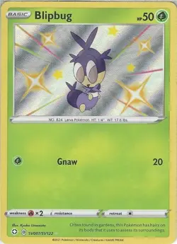 SV007/SV122 Blipbug : Rare Holo Card : SWSH-4.5 Shining Fates Shiny Vault - Image 1