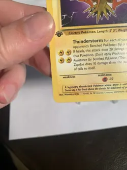 Pokemon TCG Zapdos Fossil 30/62 1st Edition - Image 3