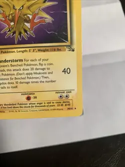 Pokemon TCG Zapdos Fossil 30/62 1st Edition - Image 4