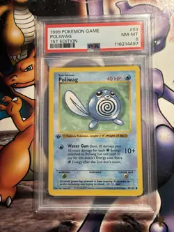 1999 Pokemon ~ Base Set 1st Edition ~ Poliwag #59 ~ PSA 8 NM-MT - Image 1