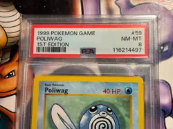 1999 Pokemon ~ Base Set 1st Edition ~ Poliwag #59 ~ PSA 8 NM-MT - Image 2