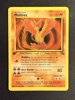 Pokemon 1st Edition Fossil - Moltres Non-holo 27/62 - First Edition - Image 1