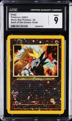 2001 POKEMON BLACK STAR PROMOS SPELL OF THE UNOWN: ENTEI #34 ENTEI CGC 9 - Image 1
