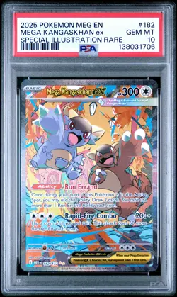 2025 Pokemon Mega Evolution Base #182 SIR Mega Kangaskhan ex PSA 10 Gem Mint - Image 1