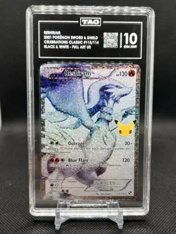 🔥TAG GEM MINT 10🔥RESHIRAM POKEMON CELEBRATIONS CLASSIC 113/114 FULL ART UR - Image 1