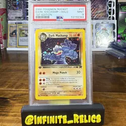 PSA 9 Dark Machamp 1st Edition Holo Pokemon Card Team Rocket 2000 Rare WOTC #10 - Image 1