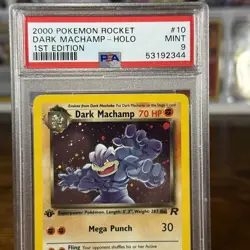 PSA 9 Dark Machamp 1st Edition Holo Pokemon Card Team Rocket 2000 Rare WOTC #10 - Image 2