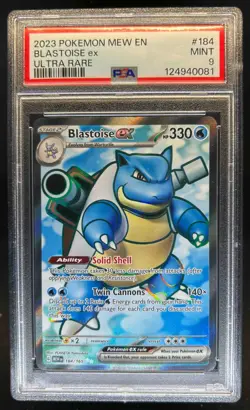 2023 Pokemon SV 151 MEW EN Blastoise ex #184/165 PSA 9 - Image 1