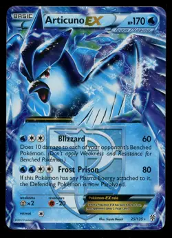 Pokemon Articuno EX 25/135 Black & White Plasma Storm Ultra Rare Near Mint - Image 1