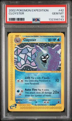 2002 POKEMON EXPEDITION #42 CLOYSTER PSA 10 - Image 1