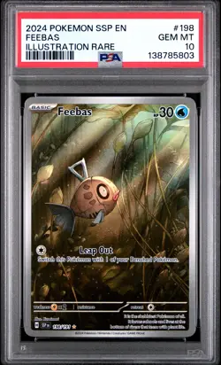 2024 POKEMON SSP EN-SURGING SPARKS ILLUSTRATION RARE #198 FEEBAS PSA 10 - Image 1