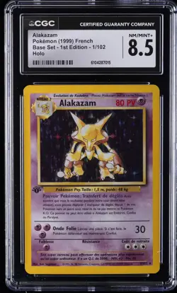 1999 POKEMON FRENCH BASE SET 1ST EDITION HOLO #1/102 ALAKAZAM CGC 8.5 - Image 1
