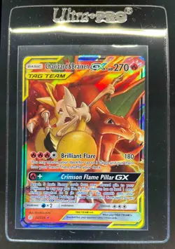 2019 Pokemon Sun & Moon Cosmic Eclipse Charizard Braixen Tag Team Holo #22/236 - Image 1