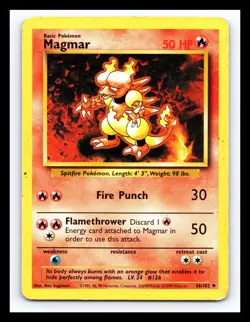 💥 Magmar | Pokemon TCG 1999 | (Base Set) Non Holo Vintage # 36/102 - Image 1