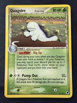 Quagsire (Delta Species) 21/101 Pokemon Dragon Frontiers Non Holo LP - Image 1