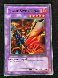 Yugioh Flame Swordsman LOB-003 Super (NM) - Image 1