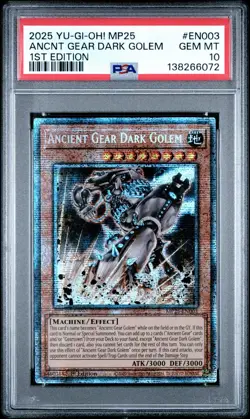 2025 PSA 10 YUGIOH MP25 STARLIGHT RARE ANCIENT GEAR DARK GOLEM 💎 - Image 1