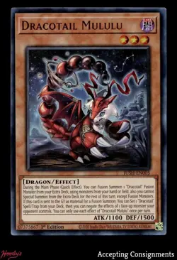 2025 Yu-Gi-Oh! TCG Justice Hunters 1st Ed #JUSHEN005 Dracotail Mululu CR - Image 1