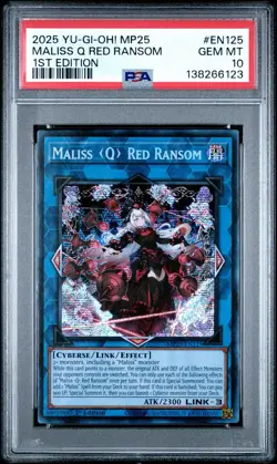 2025 PSA 10 YUGIOH MP25 SECRET RARE MALISS Q RED RANSOM 💎 - Image 1