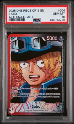 2025 ONE PIECE OP13-CARRYING ON HIS WILL ALTERNATE ART #004 SABO PSA 10 - Image 1
