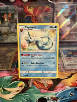 Pokemon Card Vaporeon Cosmic Eclipse Uncommon 42/236 Near Mint - Image 1