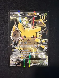 Pokemon TCG: PIKACHU EX- XY124 Promo Card DAMAGED - Played +Small Crease - Image 2