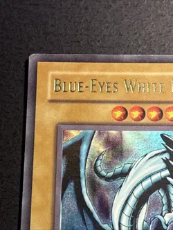 Blue Eyes White Dragon LOB-001 Ultra Rare Vintage Yu-Gi-Oh Card Heavy Played HP - Image 2