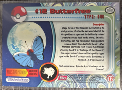 Butterfree #12 Topps TV Animation Edition Series 1 Pokemon Card Red Logo HP - Image 2