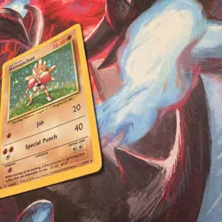 Hitmonchan Base Set Holo Unlimited Rare Pokemon TCG Card 7/102 - Image 2