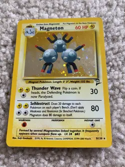 Magneton 9/130 Base 2 Set WOTC 2000 Holo Rare Pokemon TCG Card NICE! - Image 1