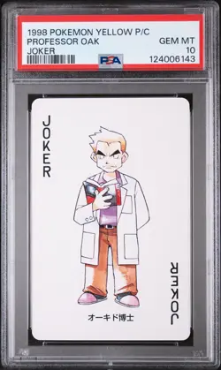 1998 POKEMON YELLOW VERSION PLAYING CARDS JOKER PROFESSOR OAK PSA 10 - Image 1