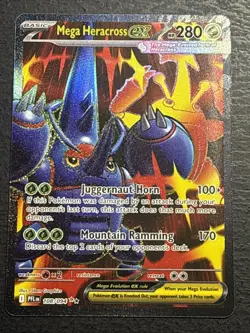Mega Heracross EX 108/094 Pokemon TCG Phantasmal Flames Full Art Rare Card NM - Image 1