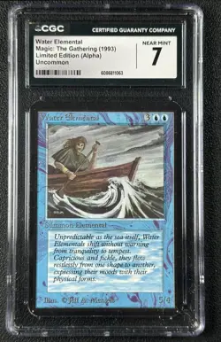 WATER ELEMENTAL CGC 7 1993 MAGIC: THE GATHERING MTG LIMITED EDITION ALPHA 063 - Image 1