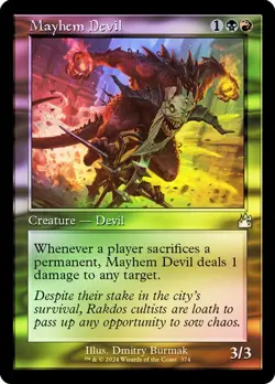 Magic The Gathering MTG MAYHEM DEVIL RETRO FRAME FOIL Ravnica Remastered NM - Image 1