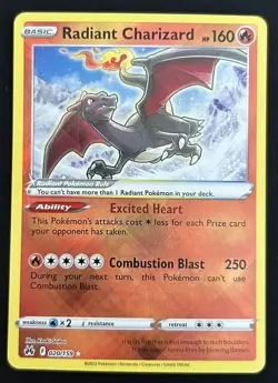 Radiant Charizard 020/159 Crown Zenith Holo Radiant Rare Pokemon TCG Card NM - Image 1