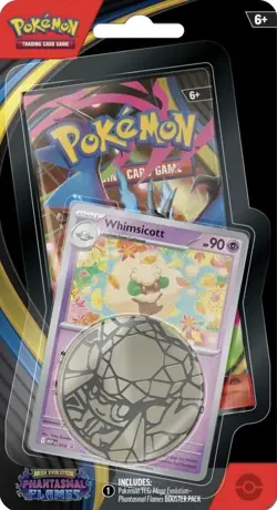 Pokemon TCG Phantasmal Flames Sealed Pack – Promo Card, Coin & Booster - Image 1