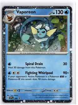 Pokemon TCG Vaporeon (Cosmos Holo) 168 Sv: Scarlet & Violet Black Star Promo - Image 1