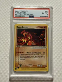 PSA 8 (eReader) Groudon EX 002 - Black Star Promo from 2003 - Pokemon TCG - Image 1