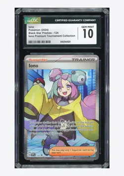 Pokemon CGC 10 GEM MINT Iono Promo 2024 #124 SVP English - Image 1