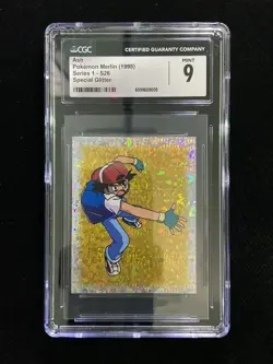 1998 Pokemon Merlin TCG Series 1 S26 Special Glitter Ash CGC 9 IO86 - Image 1