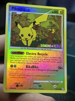 #2 Pikachu 94/123 Mysterious Treasures 2007 Reverse Diamond Pearl Holo Pokemon - Image 5