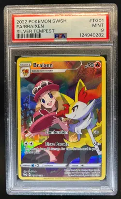 2022 Pokemon SWSH Silver Tempest Braixen Trainer Gallery Holo #TG01/TG30 PSA 9 - Image 1